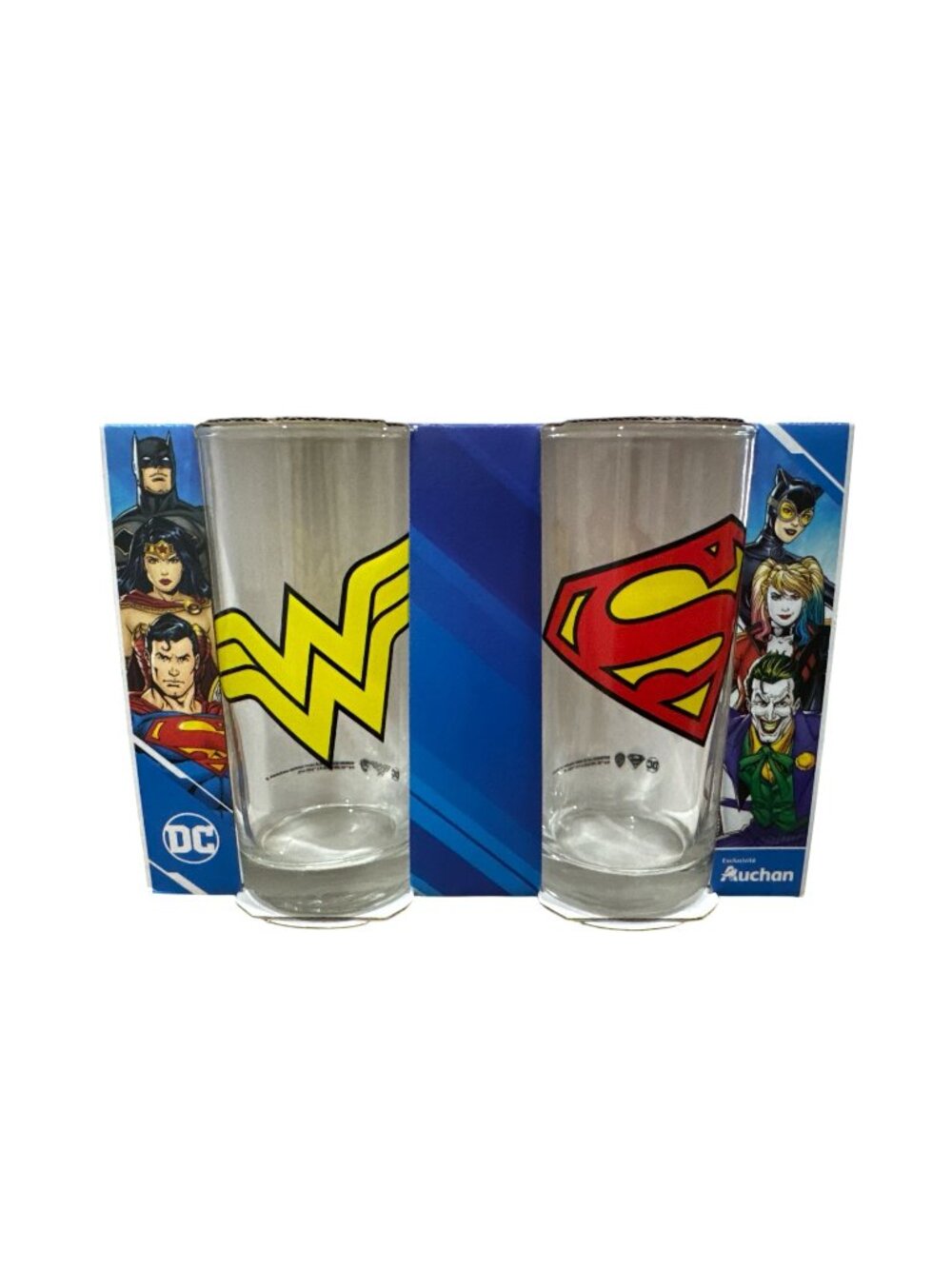 DC Comics Wonder Woman & Superman Glass Set 27cl Officially Licensed Exclusive A